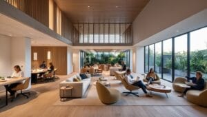 Como projetar espaços de coworking funcionais e atraentes Leonardo Phoenix Imagem de um sofisticado espao de coworking c 0