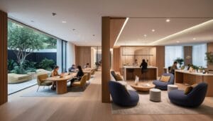 Como projetar espaços de coworking funcionais e atraentes Leonardo Phoenix Imagem de um sofisticado espao de coworking c 1